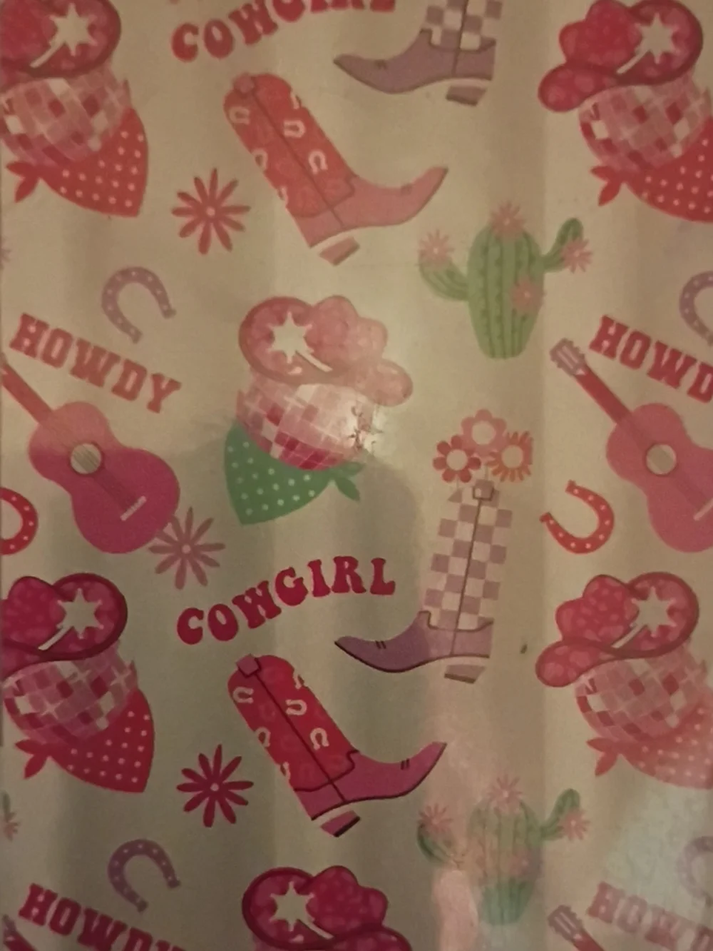 Comfort Bay Kids Cowgirl Shower Curtain – Pink & White